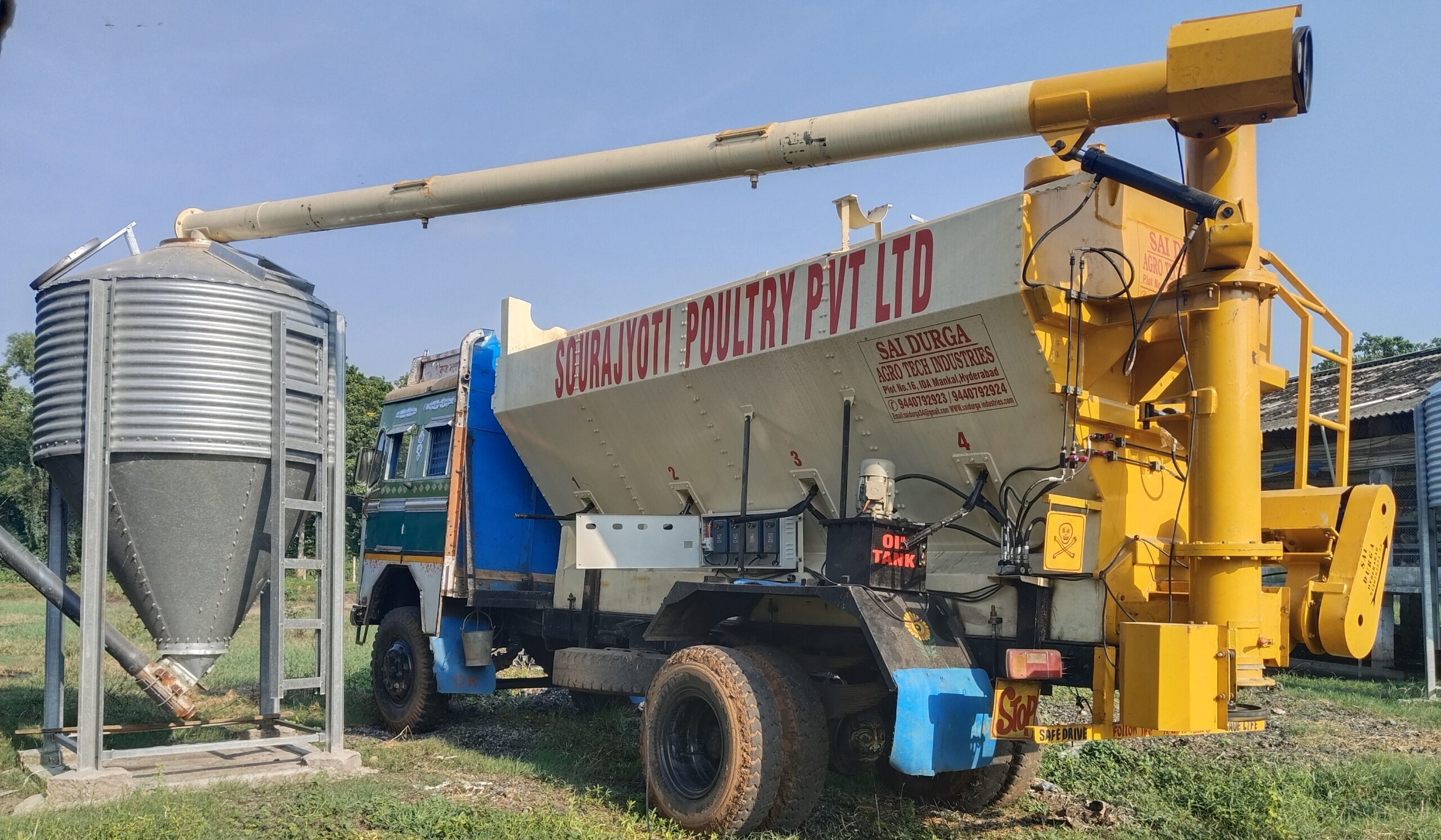 Farm silo with  Bulk Tanker filling system system